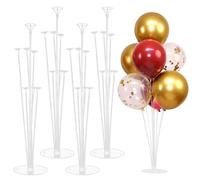 Juego de 4 soportes para globos para decoración de mesa, centros de mesa reutilizables de 70 cm de altura con base, suministros de decoración de bodas, aniversarios, fiestas de Navidad.