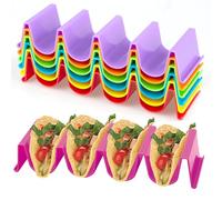 Juego de 4 soportes para tacos, bandeja de camión de taco, material de polipropileno muy duro y resistente, apto para lavavajillas y microondas.
