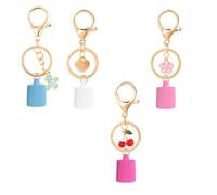 Juego de 4 soportes portátiles para bálsamo labial, llavero de silicona, tapas universales, peso ligero, durabilidad para llevar a diario, tapas de bálsamo labial de silicona