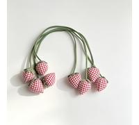 Juego de 4 sujetadores de cortinas de pajilla a cuadros con fresas, estilo , para visillos, sin necesidad de taladrar, decoración y accesorios de ventana ajustables