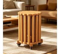 Juego de 4 taburetes apilables, mesas nido con ruedas y almohadillas antideslizantes, no necesita instalación, ideal para dormitorio, sala de estar y oficina