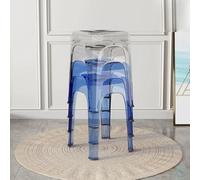 Juego de 4 taburetes apilables transparentes de plástico, taburetes de bar acrílicos de 45,7 cm, taburetes altos, taburetes de bar de acrílico sin respaldo, para cocina, comedor, sala de estar