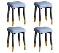 Juego de 4 taburetes cuadrados apilables de metal con almohadillas antideslizantes y asientos acolchados, diseño sin respaldo para comedor/hogar, varios colores, sillas apilables que ahorran espacio