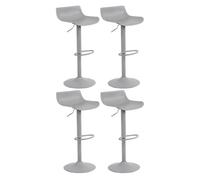 CLP Juego De 4 Taburetes De Bar Aveiro Giratorios I Sillas Altas De Cocina con Asiento En Polipropileno & Reposapiés, Color:Gris