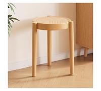 Juego de 4 taburetes de bar de madera apilables portátiles, diseño redondo sin respaldo, asiento que ahorra espacio para cocina y comedor, perfecto para decoración del hogar y entretenimiento