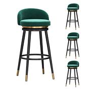 Juego de 4 taburetes de bar modernos de terciopelo, sillas de desayuno de cocina con respaldo alto y reposapiés, altura ajustable de 65/75 cm, muebles elegantes para el hogar