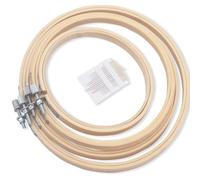 Juego de 4 tamaños redondos de bordado, anillo de punto de cruz, marco de bambú, círculo de bambú, punto de cruz, anillos para manualidades, costura