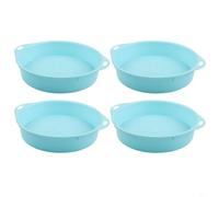 Juego de 4 tamices de suelo ligeros con agujeros de malla de 3 mm, herramienta esencial para un filtrado eficaz del suelo y el compost (azul)