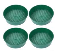 Juego de 4 tamices de tierra de jardín, tamiz de malla de plástico PP para compost, arena y roca, herramienta de jardinería para invernadero y balcón para todo tipo de clima con agujeros de drenaje