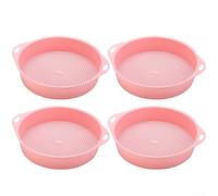 Juego de 4 tamices ligeros para jardinería, perfecto para filtrar el suelo y el compost de manera eficiente (rosa)