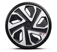 Juego de 4 Tapacubos 14" Feu Vert 09: Universales, Bicolor Negro/Gris