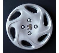 Juego de 4 tapacubos adaptables - para Peugeot 206/106/306/406/806/Ranch/Bipper - Diámetro 14" - con Logotipo Cromado - No Originales