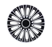 Juego de 4 tapacubos de 15 Pulgadas para Coche, de General Motors, para neumáticos R15.(White Black)