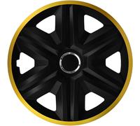 Juego de 4 tapacubos NRM FAST LUX tapacubos universal color negro/oro