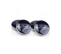 Juego de 4 tapas centrales de rueda azules de 54 mm con emblema para vehículos Ford, fabricadas en plástico ABS duradero.