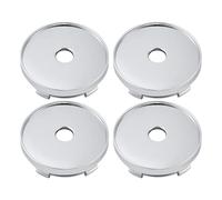Juego de 4 tapas de buje de 60 mm, tapas de llanta, tapas de cubo de rueda, repuesto de 58 mm, cuerno a cuerno (plata blanca)