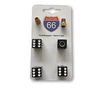 Juego de 4 Tapas de válvula + 2 adaptadores de Bicicleta - Cubo Negro - Adecuado para Cualquier Coche, Motocicleta y Bicicleta