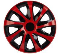 NRM KO238 Draco CS Set de tapacubos, Color Negro y Rojo, 14 Pulgadas, 4 Unidades