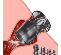 Juego de 4 tapones anales huecos, túnel anal, tapón anal, expansor de ano, expansión de vagina, tapón hueco, consolador, masturbación, masajeador de próstata, juguete sexual para mujeres y hombres