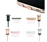 Juego de 4 Tapones Antipolvo compatibles con Puerto de Carga Tipo C y Conector para Auriculares, Tapones Antipolvo para Dispositivos USB C como Samsung Galaxy Note 8 Plus 9 S9 S9+ S10 S10+ HTC 10 U11