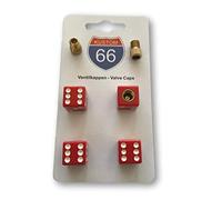 Juego de 4 Tapones para válvulas + 2 adaptadores de Bicicleta - para Cualquier Coche, Motocicleta y Bicicleta