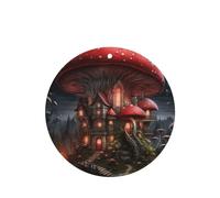 Juego de 4 tarjetas aromáticas para coche, diseño de hongos rojos en el cielo nocturno, para colgar en el armario, baño, ambientadores de coche, de larga duración