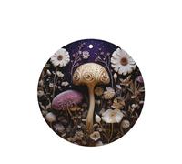 Juego de 4 tarjetas aromáticas para coche, diseño de hongos y flores blancas, para colgar en el armario, baño, ambientadores de coche, de larga duración