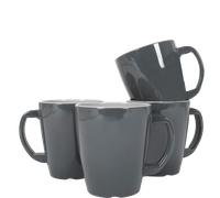 Juego de 4 tazas con asa 380 ml gris vivid line gimex