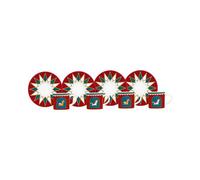 Bialetti Juego de 4 tazas de café con plato, colección Winter Wonderland, Navidad 2024