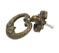 Juego de 4 tiradores de bronce vintage para cajones, estilo antiguo, con un solo agujero, con tornillos, para muebles, armarios, aparadores