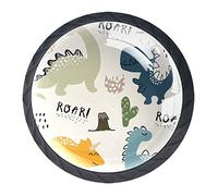 Juego de 4 tiradores de puerta de armario con forma de dinosaurio para niños