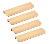 Juego de 4 tiradores ocultos de aluminio con borde de dedo de 120 mm, tiradores ocultos dorados para decoración del hogar, puerta de cocina, cajón, armario