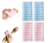 Juego de 4 toallas de baño exfoliantes de 39 pulgadas, estropajo de baño japonés largo ideal para el cuerpo y la espalda Toallita texturizada de doble cara ideal para eliminar la piel muerta, Style
