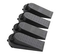 Juego de 4 topes de puerta negros que cuñas fácilmente los huecos de la puerta, protector de dedos, topes flexibles para puerta de piso, tope de puerta que no raya, diseño moderno de tope de puerta de