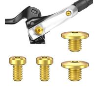 Juego de 4 tornillos de ventilación de bicicleta para cuerpo de bicicleta dividido Shimano, Silkwish M5 x 10 mm + tornillos M3 x 5,2 mm, compatible con Shimano XT SLX Zee Deore LX (dorado)
