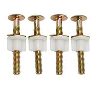 Juego de 4 tornillos universales para asiento de inodoro, tornillos de bisagra para asiento de inodoro con tuercas de plástico y arandelas de metal, piezas de repuesto para bisagras de asiento de inodoro de montaje superior