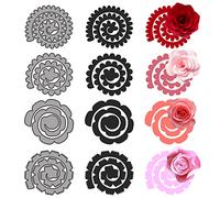 Juego de 4 troqueles de flores con forma de pétalos, juego de troqueles 3D con forma de hoja de flor para álbumes de recortes, álbumes de fotos, tarjetas, decoración en relieve