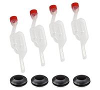 Juego de 4 tubos de fermentación, tubo de fermentación para invitados, recipiente para fermentación con tapón, tubo de fermentación Airlock, 4 boquillas negras para globo de vino, fermentación pura de