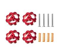 Juego de 4 tuercas de nivelación de impresora 3D M4 de aluminio con tuercas de nivelación de cama caliente con resortes y tornillos compatibles con impresora 3D CR-10 / Ender 3, color rojo