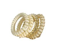 Juego de 4 Uds anillos for el pelo en espiral for mujer, cordón cable telefónico, diademas elásticas, accesorios for lazos for cabello para coletas para mujeres y niñas(Yellow)