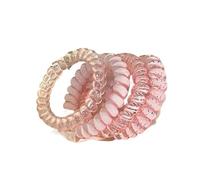 Juego de 4 Uds anillos for el pelo en espiral for mujer, cordón cable telefónico, diademas elásticas, accesorios for lazos for cabello para coletas para mujeres y niñas(Pink)