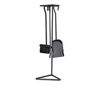 Juego de 4 utensilios para chimenea, acero forjado, 300 x 300 x 770 mm (ancho x profundidad x alto), color negro lacado