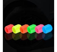 Juego de 4 válvulas de neumático emisoras de luz para protección contra el polvo en vehículos (amarillo)