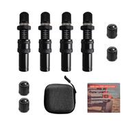 Juego de 4 válvulas desinfladoras de neumáticos ajustables de parada automática, herramienta de aire para camión de 10-30 PSI/2.1BAR-0.7BAR ajustable con 4 tapas de válvula y 1 caja de almacenamiento