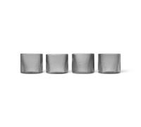 Juego de 4 Vasos Bajos Ripple Ahumados