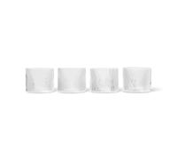 Juego de 4 Vasos Bajos Ripple Transparente