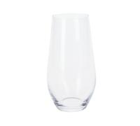 Juego de 4 vasos de cristal transparente con diseño de rayas en relieve de 580 ml
