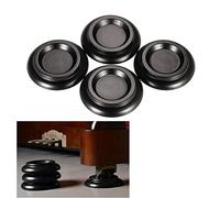 Juego de 4 vasos de madera maciza para piano de pie, antideslizantes y antiruidos de EVA antideslizante, color negro