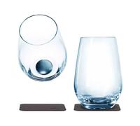 Juego de 4 vasos magnéticos de cristal con posavasos 400 ml Silwy®
