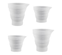 Juego de 4 vasos Medidores de Silicona Plegables para Detergente Líquido (2 de 50 ml y 2 de 100 ml) con Escala Dispensador de Detergente Líquido para Lavadora Ideal para Suavizante y Uso Doméstico.